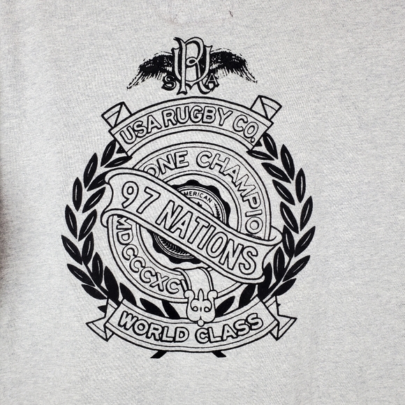 US RUGBY Co Slim Fit Gray T Shirt Top 3XL Mens Patch Embroidered 1907 - Picture 8 of 15